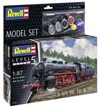 REV62168 - MODEL SET - S3/6 BR 18 Express Locomotive with Tender to be assembled with paint