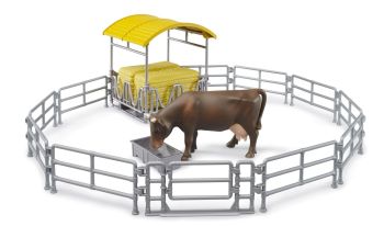 BRU62612 - Hay Rack Set with Fence and Cow