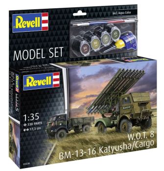 REV63338 - MODEL SET - W.O.T. 8 BM-13-16 Katyusha/Cargo Military Vehicle to be assembled with paint