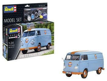 REV67726 - MODEL SET VOLKSWAGEN Type 1 panel van GULF with paint to assemble