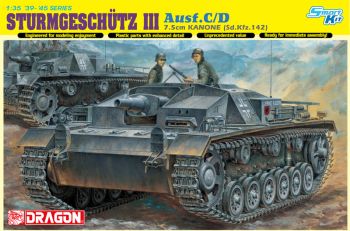 DRA6851 - Sturmgeschutz III Ausf.C/D assault gun with 7.5cm gun to be assembled and painted