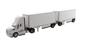 DCM71099 - PETERBILT 579 4x2 with Container Carrier + Trailer and 28-foot Container White