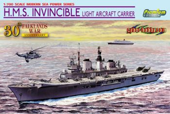 DRA7128 - HMS Invincible light aircraft carrier to be assembled and painted