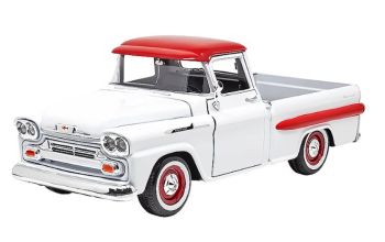 MMX79311BLANC - CHEVROLET Apache Fleetside Pick-up 1958 White and Red