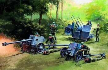 ITA7026 - GERMAN PAK35 – PAK40 – FLAK38 guns to assemble and paint