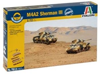 ITA7511 - M4A2 Sherman III tanks quick to assemble and paint