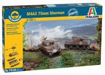 ITA7518 - 2 M4 A3 75mm Sherman tanks to assemble and paint