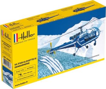 HEL80286 - Gendarmerie helicopter ALOUETTE III SA 316 to assemble and paint