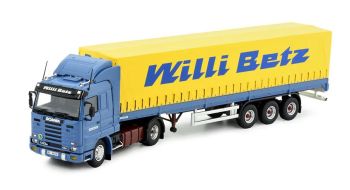 TEK83597 - SCANIA 143 4x2 with 3-axle curtained trailer WILLI BETZ