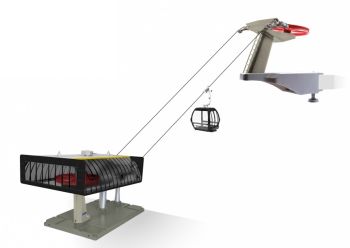 JC84383 - Ski lift with gondola lift Black and yellow
