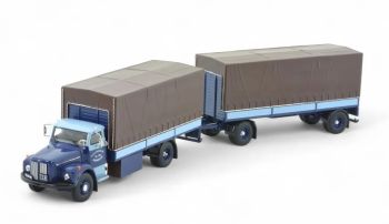 TEK86485 - SCANIA 76 4x2 rigid truck with 1+1 axle trailer KOOY transport