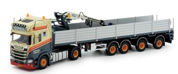 TEK82094 - SCANIA Next generation 4x2 with 4-axle flatbed and VERHEUL loading crane