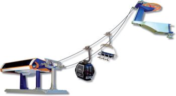 JC84390 - Ski lift with a gondola and a Blue and Orange chairlift