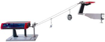 JC84391 - Ski lift with a gondola and a black and red chairlift