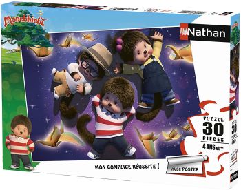 NAT86374 - Puzzle 30 pieces MONCHHICHI with poster