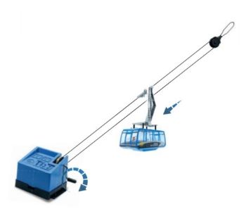 JC89090 - Ski lift with 1 manual blue gondola