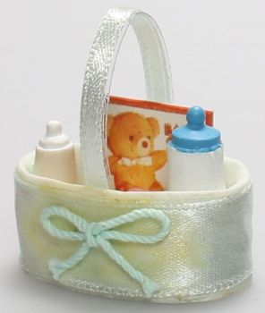 AKI0256 - Miniature baby basket for dollhouse dimension 3,5 x 3,5 cm