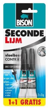 BIS3452 - 2 tubes of 3g BISON Second Lijm liquid glue