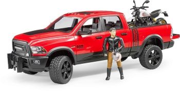 BRU2502 - RAM 2500 Power wagon with motorcycle DUCATI Scrambler and character