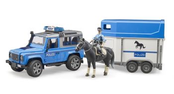 BRU2588 - LAND ROVER Defender from POLICE with van, horse and policeman - AVAILABLE MAY 2020