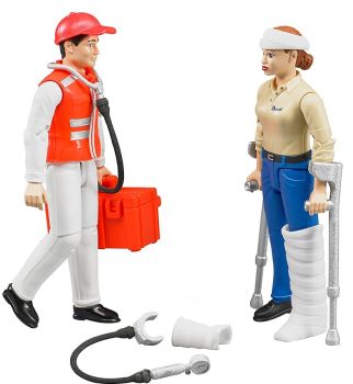 BRU62710 - Rescuer and injured woman with accessories