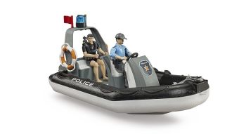 BRU62733 - Inflatable police boat with policeman, diver and accessories