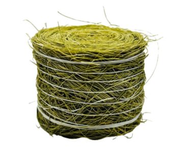 CW0269 - Round hay bale with white twine - Diameter: 4.8cm x Width: 3.6cm