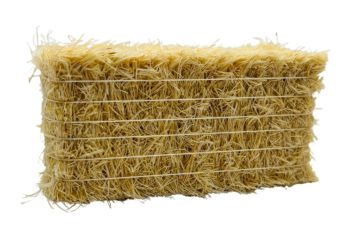 CW0279 - Square straw bale with white string - 7.8 x 3.7 x 2.2 cm