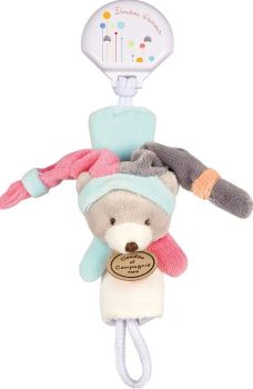 DC2509OURSROSE - Pacifier clip - Pink and blue bear