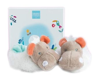 DC3444 - Chausson with rattle - Hippo 0/6 months