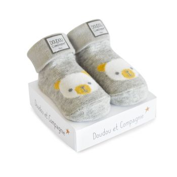DC3704-01 - Birth sock - Gray with bear