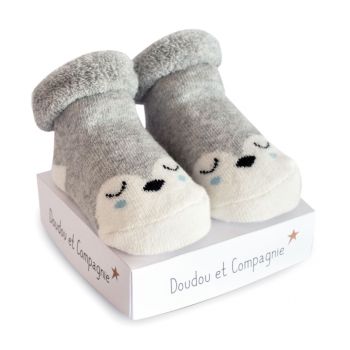 DC3706-04 - Baby socks with little bouilles - Gray