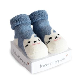 DC3706-01 - Baby socks with little bouilles - Blue