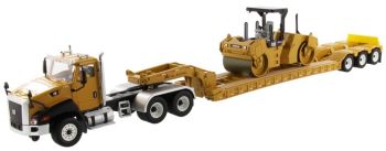 DCM85601 - Caterpillar CT660 Day Cab with XL 120 Low-Profile HDG Lowboy Trailer and Cat CB-534D XW Vibratory Asphalt Compactor
