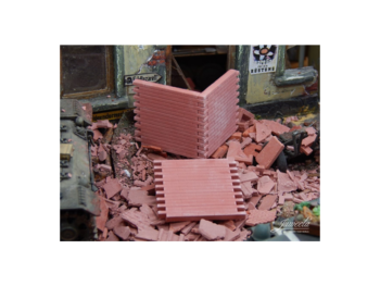 JUW23317 - Set of 6 red brick wall segments
