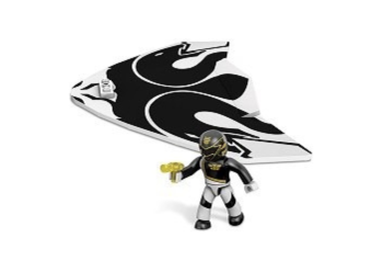 MEGA05677 - Glider with character POWER RANGERS Black - 11 Pieces