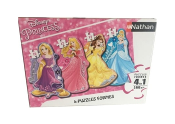 NAT86205 - 4 Puzzles - 10, 12, 14, and 16 pieces - The princesses - 36 x 26 cm