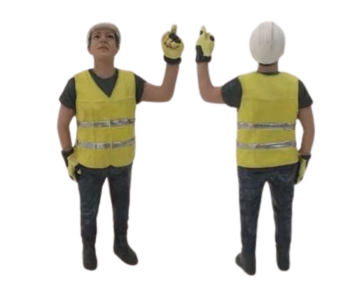 ADF32145 - Worksite character raising the finger