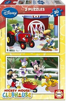 EDU15290 - 2 puzzles 20 pieces DISNEY - Mickey on the farm