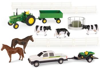 ERT46683 - Farmer set with tractor, pick-up, animals, trailer, accessories...
