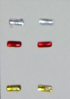 ART04370J - 2 Yellow Rectangle Headlight Pads 1x3mm