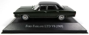 MAGARG41 - FORD Fairlaine LTD V8 1969 sedan 4 door green black roof sold in blister