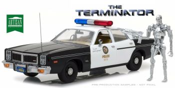 GREEN19042 - DODGE Monaco Metropolitan Police 1977 The Terminator with Terminator T800 figure included