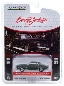 GREEN37220-B - CHEVROLET Copo Camaro ZL1 1969 metallic green Barrett Jackson sold in blister