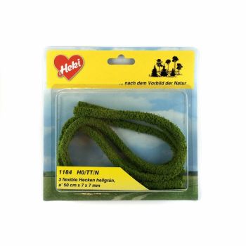 HEK1184 - 3 flexible light green hedges - 7x7 mm - 50 cm long.
