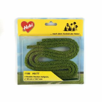 HEK1186 - 3 flexible light green hedges - 14x7 mm - 50 cm long.
