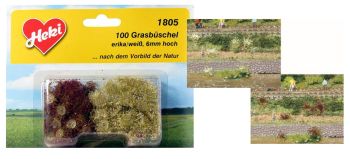 HEK1805 - 10 grass tufts lila and white 6mm