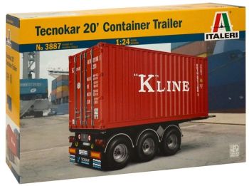ITA3887 - Container trailer 3 axles TECNOKAR with container 20 feet Kline model to mount and paint paint and glue not inclued