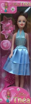 LPB42366B - Miss Théa doll with blue dress - 16 cm