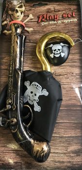 LPE50340 - Buccaneer pirate kit with hook, rifle and accessory